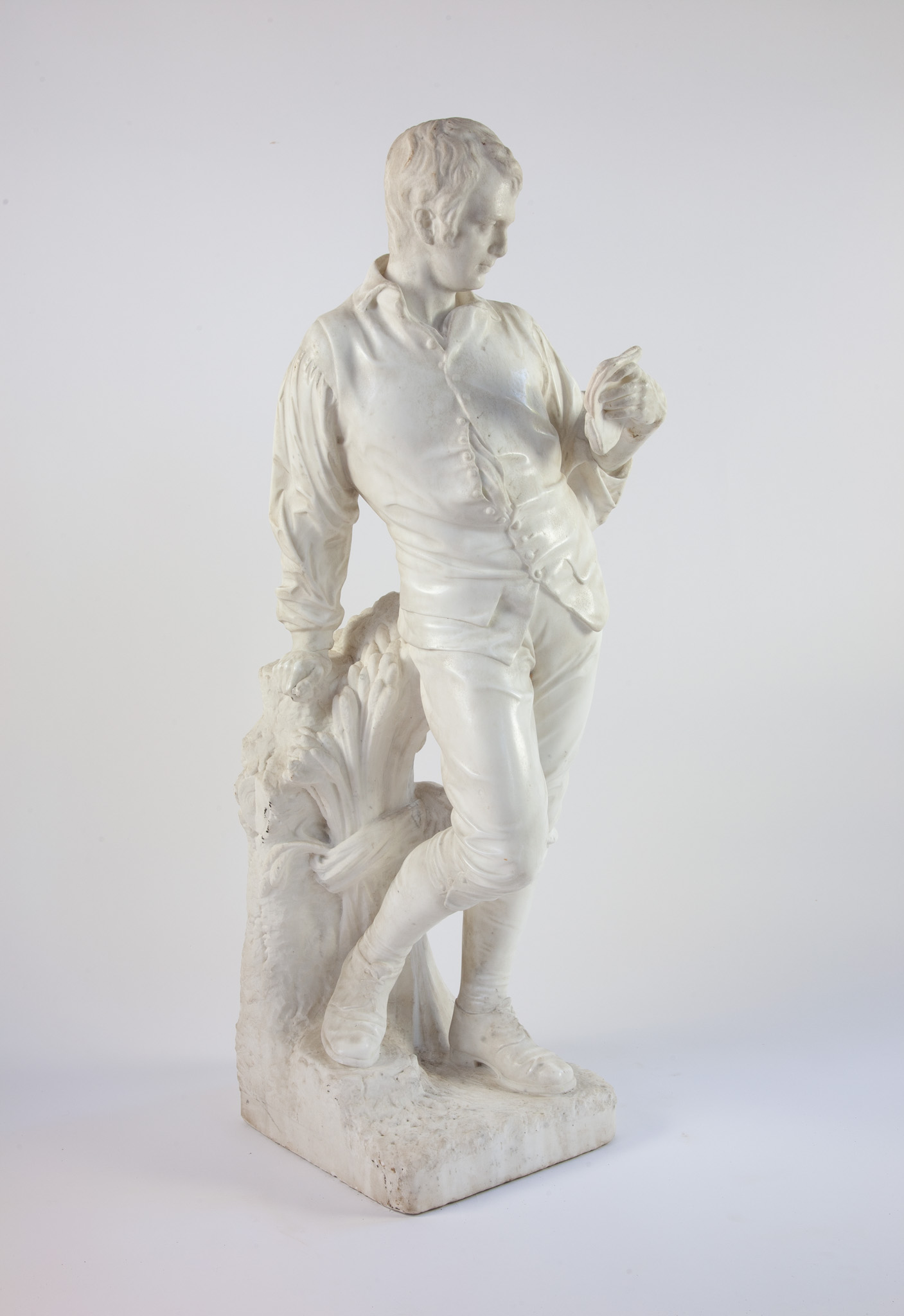 J Rhind (1828-1892): A marble statue of Robert Burns