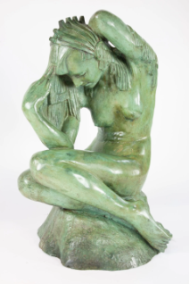 A bronze female nude