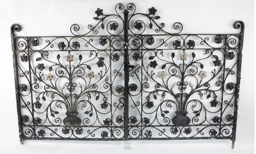 A pair of wrought iron gates